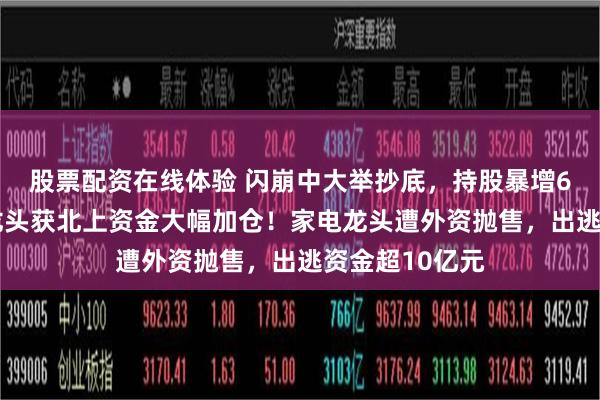 股票配资在线体验 闪崩中大举抄底，持股暴增67%，元器件龙头获北上资金大幅加仓！家电龙头遭外资抛售，出逃资金超10亿元