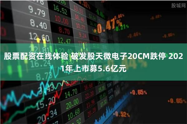 股票配资在线体验 破发股天微电子20CM跌停 2021年上市募5.6亿元