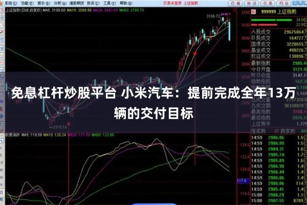 免息杠杆炒股平台 小米汽车：提前完成全年13万辆的交付目标